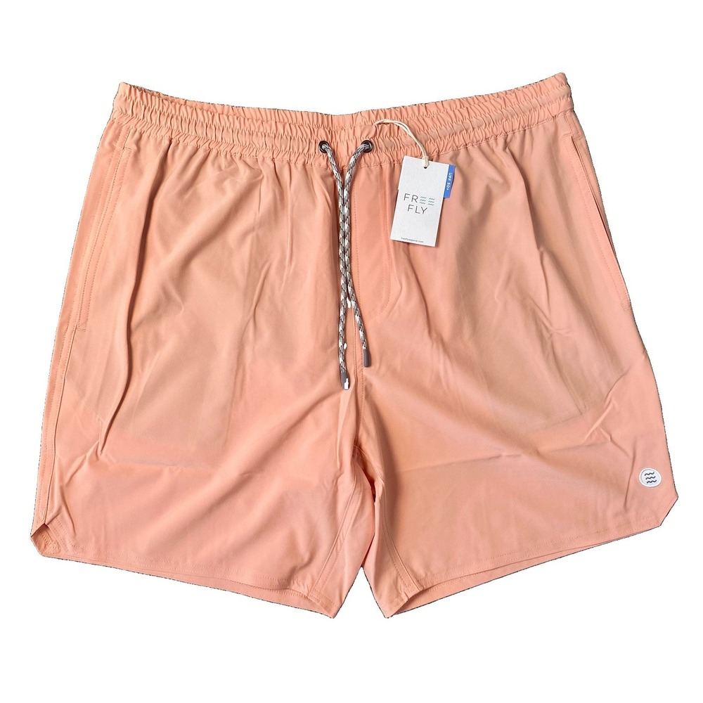 FREE FLY Mens XL ANDROS SHORTS ORANGE DUSK STRETCH TRUNK FISHING SWIM BEACH